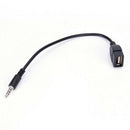 3.5mm Male AUX Audio Plug Jack To USB 2.0 Female Converter Cable Cord For Car Fw