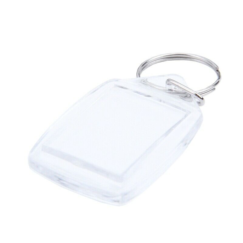 5x Clear Acrylic Blank Keyrings Insert Passport Photo Keychain Keyfob G2H8