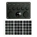 5 GANG ON/OFF TOGGLE ROCKER SWITCH PANEL W/ 12V-24V LED VOLTMETER 4.1A DUAL USB