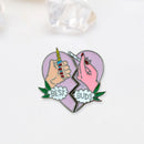 Creative Two Petal Love Badge Brooch Backpack Lapel Metal Pins Jewelry Gift A