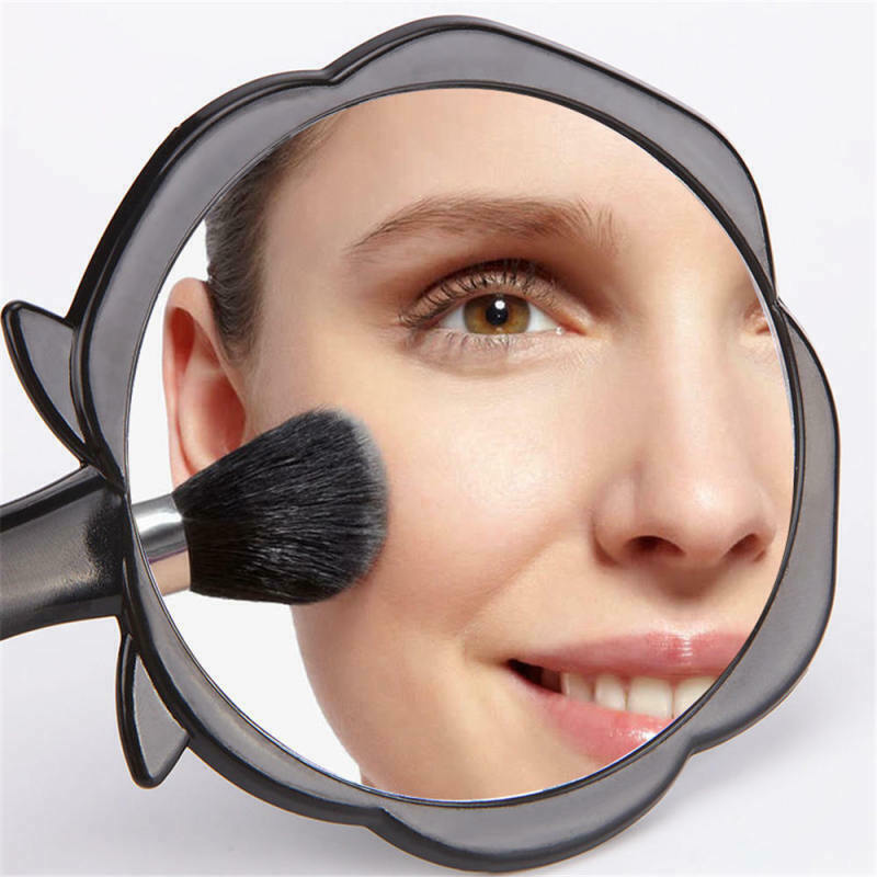 Portable Makeup Mirror Folding Handing Cosmetic Makeup Mirror Round On LQI