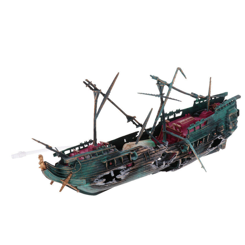 Aquarium Decoration Air Split Shipwreck Aquarium Ornament