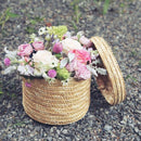 3 Pcs/Set Handmade Straw Woven Storage Basket With Lid Snack Organizer Stor I8V4