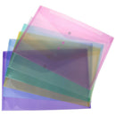 24X Assorted Colours A4 Plastic Document File Folder Pocket Wallet Envelope OZ