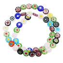 Glass Spacer Beads Bulk Colorful Buttons for DIY Jewelry 8MM, Approx. 48PCS
