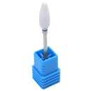 White Ceramic Flame Bit for Hard Gel & Acrylic Nail Art Electric Manicure D