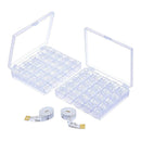 50 Pieces Clear Plastic Sewing Machine Bobbins Spools with Case for Brother