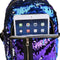 2pcs/Set Women Gorgeous Sequin Backpack Party Shoulder Pencil Handbag/Blue
