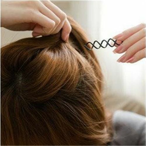 12pcs Black Cool Unique Spiral Spin Screw Bobby Pin Twist Barrette Hair Clip New