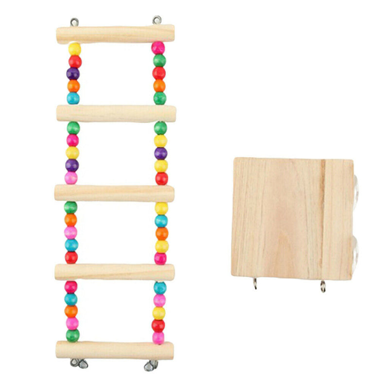 Wood Ladder Pet Birds Climbing Toys Parrots Swing