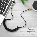 3.5mm Aux Cable Line Coiled Male Jack Stereo Audio Adapter for Car PC Headphone
