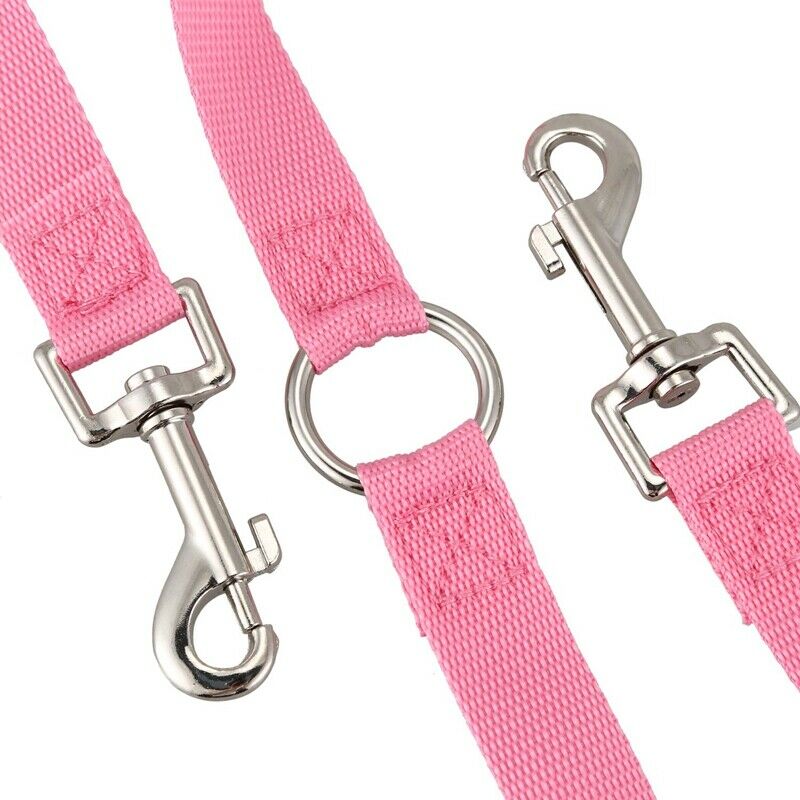 50cm nylon Duplex Double Dog Walk Coupler Twin Lead 2 Way Two Pet Leash Saf