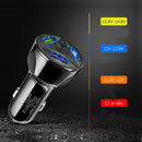 3-Port USB Car Charger Adapter LED Display QC 3.0 Fast Charging for Android IOS