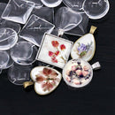 48-Pieces 4 Styles Pendant Trays 24Pcs Round & Square & Heart & Teardrop An C8A2