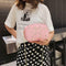 Lace Flower Shoulder Handbags Women Chain PU Leather Crossbody Bags (Pink)
