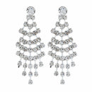 Wedding Jewelry Rhinestone Tassel Bridal Jewelry Set Water Wave Chain Neckl