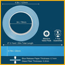 High Temperature Resistant Thermal Double-Sided Tape 25M X 20Mm X 0.2Mm The W8C3