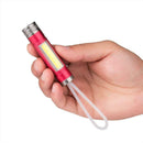 Mini COB LED Camping Flashlight Key Ring Lamp for Outdoor Emergency (Red) A