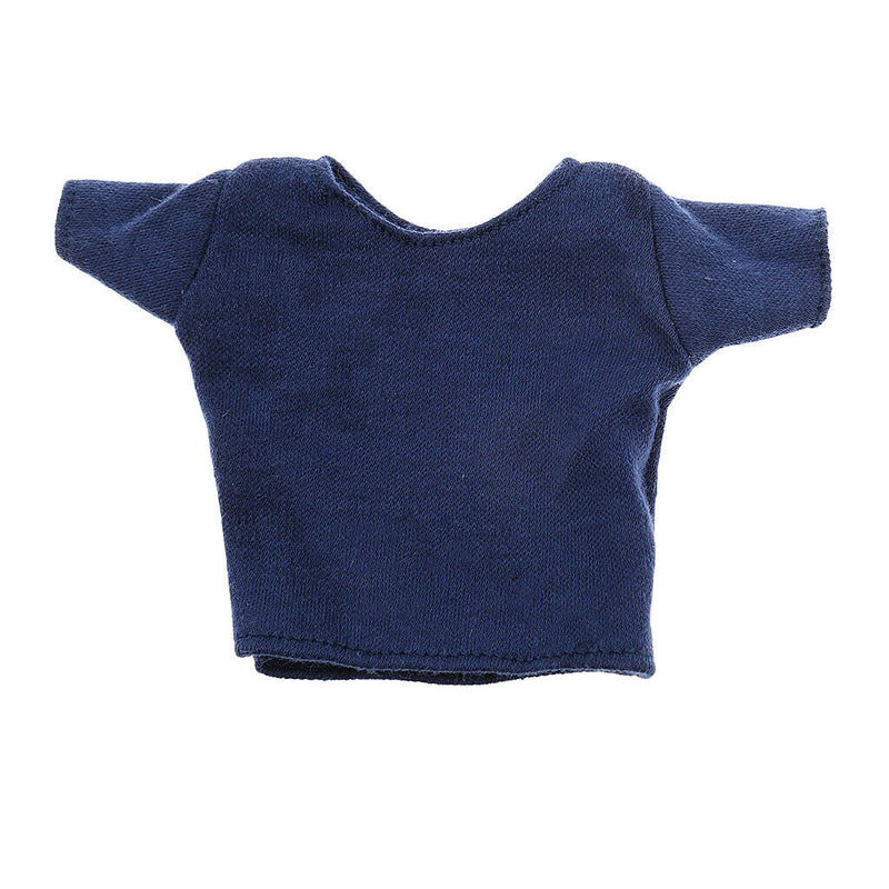 1/6 Blue Loose Round Neck Short T-Shirt Top for 12 Inch Male Action Figures