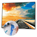 Painting By Numbers Kit DIY Sky Railway Hand Painted Canvas Oil Art Picture