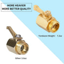 Heavy Duty 3/4 Inch Brass Shut Off Valve Garden Hose Connector (2 Pack), Br