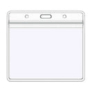 Plastic Horizontal Name Tag Badge ID Card Holders, 50-Piece, Clear N6W3