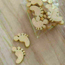 50Pcs Cute Wooden Baby Feet shapes Cut MDF Blank Embellishments E3M4 H0J6