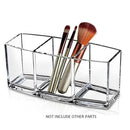 1pc 3 Lattices Acrylic Clear Cosmetic Organizer Makeup Brushes Pen Storage Box