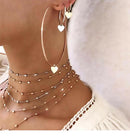 3Pcs/Set Romantic Women Love Heart Earring Hoop Big Round Pendant Jewelry Gifts