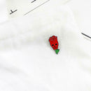 Ghost Rose Flower Pins Brooch Creative Clothes Lapel Jacket Badges (Red) A