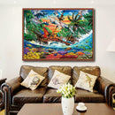 5D DIY Full Drill Diamond Painting Cartoon Sailing Ship Cross Stitch Kits