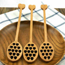 1pc Wood Wooden Heart Honey Dripper Dipper Drizzler S Pot Stir Honney Z8R3 S3A1