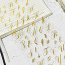 Creative Letter Stamp Greeting Card PET Golden Stickers Diary Stationery St C9W9