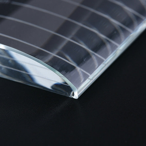 1pc U Type Crystal Curved Tile Eyelash Extension Stand Glass Glue Pallet B Gw