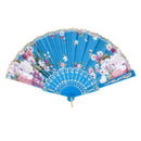 Spanish Floral Oriental Dance Party Wedding Folding Hand Fan Lace - Lake Bl Y9C2