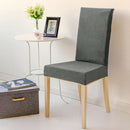 Thicken Fabric Elastic Slipcovers Short Dining Chair Seat Cover Decor Grey