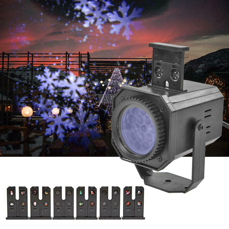 Christmas Pattern LED Projector Colorful Rotating KTV DJ Disco Lamp (EU B) A