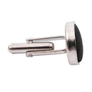 1Pair Mens Dress Round Cloth Cufflinks For Business Shirt Wedding Party BlacR7E7