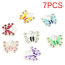 7PCS/Bag Enamel Animal Butterfly Pendant Charms Jewelry Findings DIY Necklace 3C