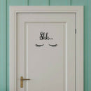 Closed Eyes Pattern Wall Stickers Quotes Shh Door Decals Vinyl Home Art Mural