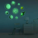 2X(9Pcs/Set 9 Planet Solar System Fluorescent Wall Stick the Universe Plane