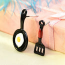 2020 New Asymmetric Shovel Pan Fried Egg Enamel Earrings Women's Creative Gift
