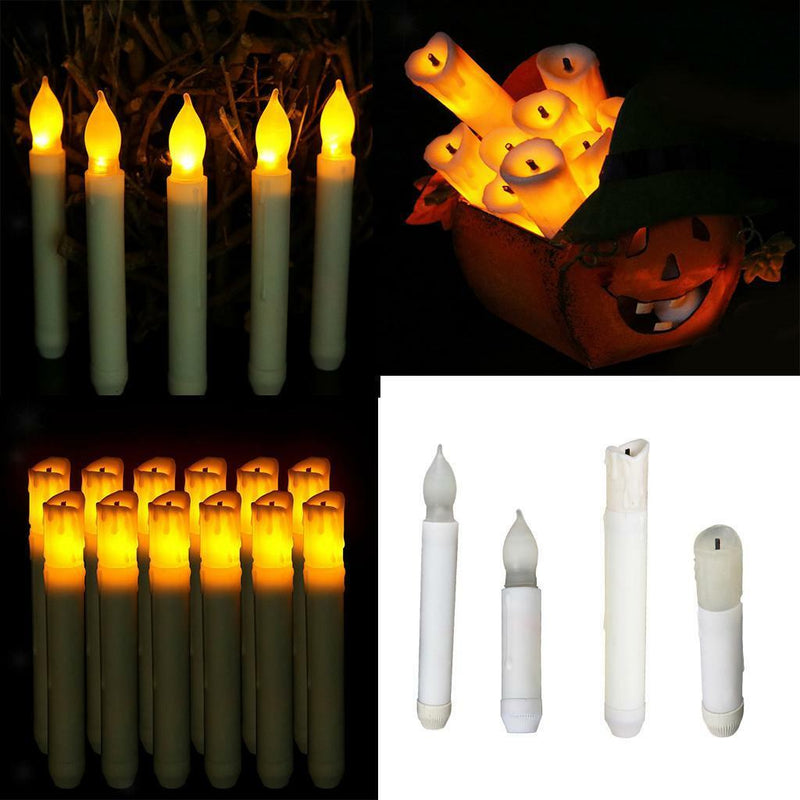 12x Flameless LED Candle Decor Battery Candle for Candlelight Dinner 165mm
