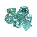 Polyhedral 7-Die Chessex Dice Set - Light Green with White Numbers