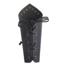 Medieval Knight Lace Up Wristband Wide Cuff Bracelet Costume Arm Armor Black