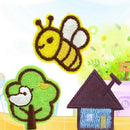 3 pcs Embroidered Cloth Iron On Patch Sew Motif Applique Bee Tree House   Z