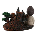 1x Creative Little Monk Smoke Backflow Handicraft Ceramic Decor Incense Bur