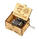 Retro Hand Cranked Music Box Wood Carved Kid Child Birthday Gift Home Decor