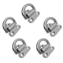 5x 6mm Stainless Steel Folding Pad Eye Deck Lashing D Ring Tie Down Plate