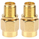 2pcs Full Copper SMA Female to SMA Male NIC Connector Adapter SMA Router A